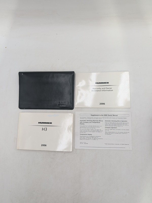06 2006 Hummer H3 Owners Manual With Warranty Information & Case