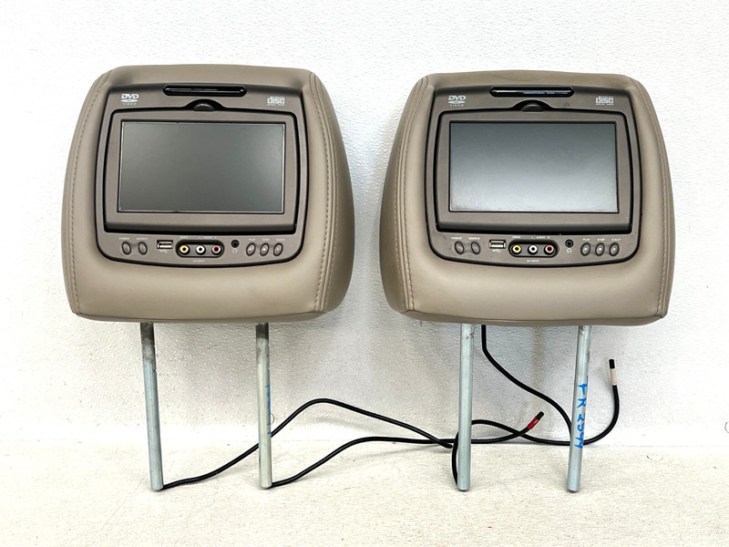 ⭐2010-2016 LINCOLN NAVIGATOR RIGHT & LEFT HEAD REST SCREEN SET TAN OEM LOT2599