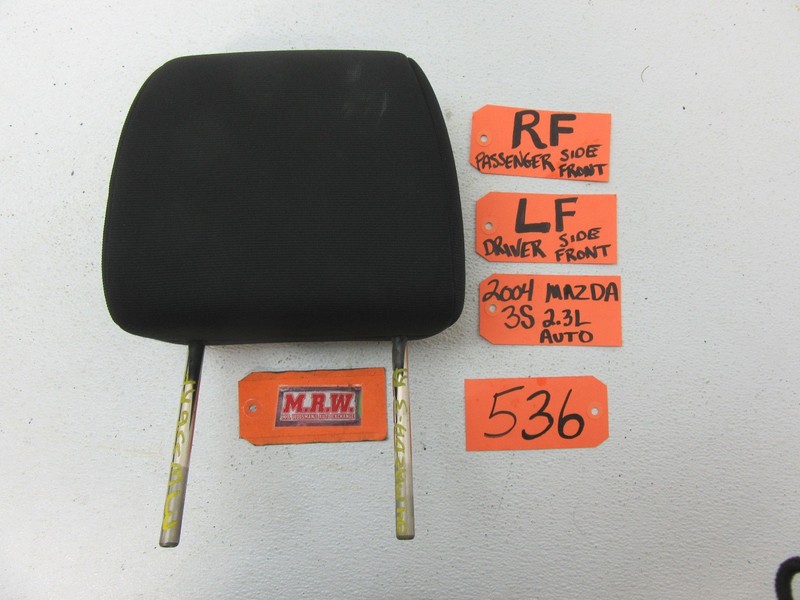 FITS 04 05 MAZDA 3 FRONT SEAT HEAD REST BLACK CLOTH RIGHT PASSENGER LEFT DRIVER