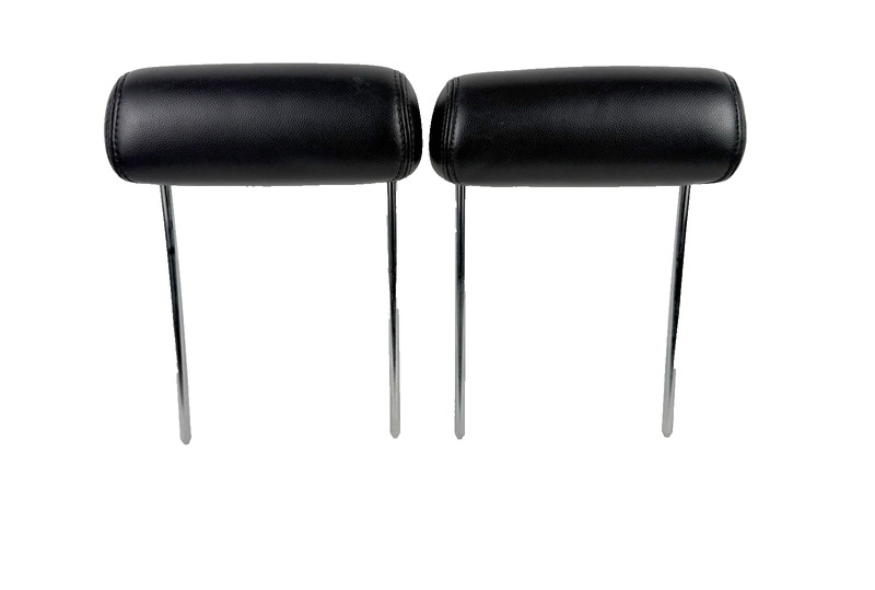 2007-2013 Chevy Avalanche 1500 Rear Headrests Pair Set Black Leather OEM