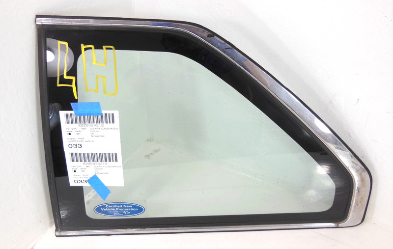 1984-1992 Lincoln Continental Mark VII Rear Quarter Window Glass Driver Left OEM
