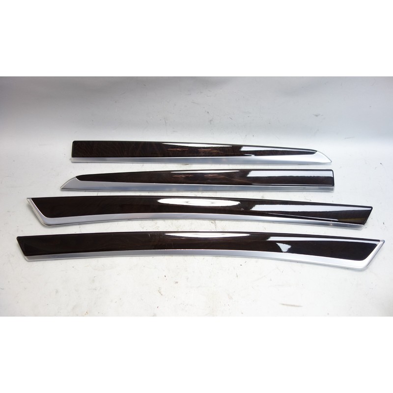 2011-2016 BMW F10 5-Series Sedan Interior Door Wood Trim Strip Set Brown Grain