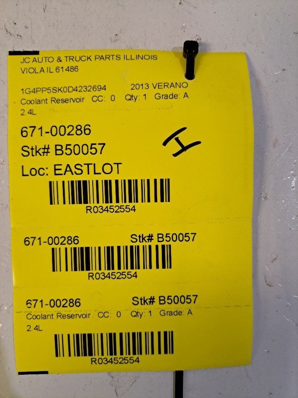 Coolant Reservoir Fits 12-17 VERANO 3452554