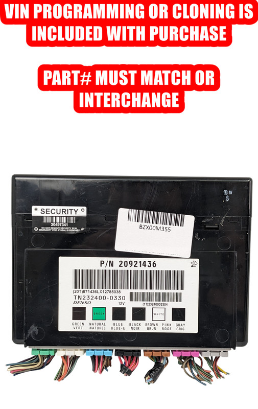 2007-2014 GM Body Control Module Programmed To Your VIN BCM 20921436