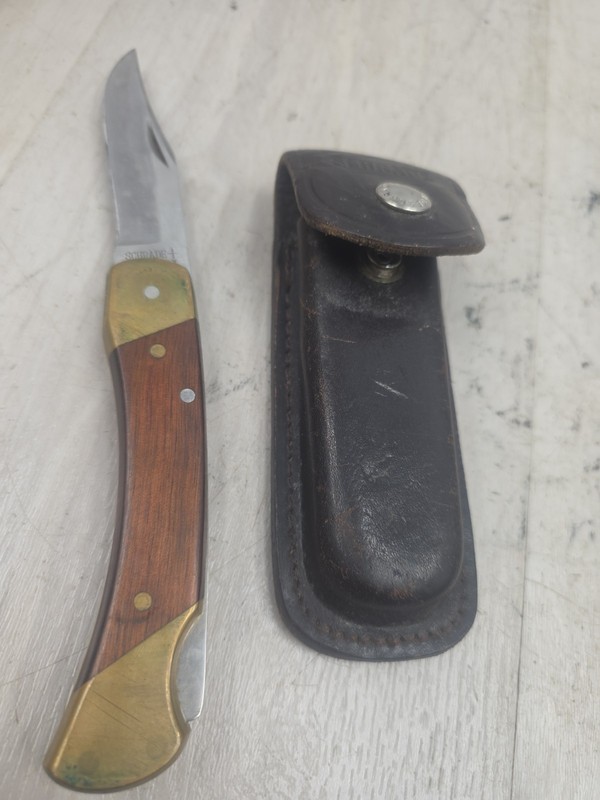 Vintage Schrade LB7 Pocket Knife USA + SHEATH