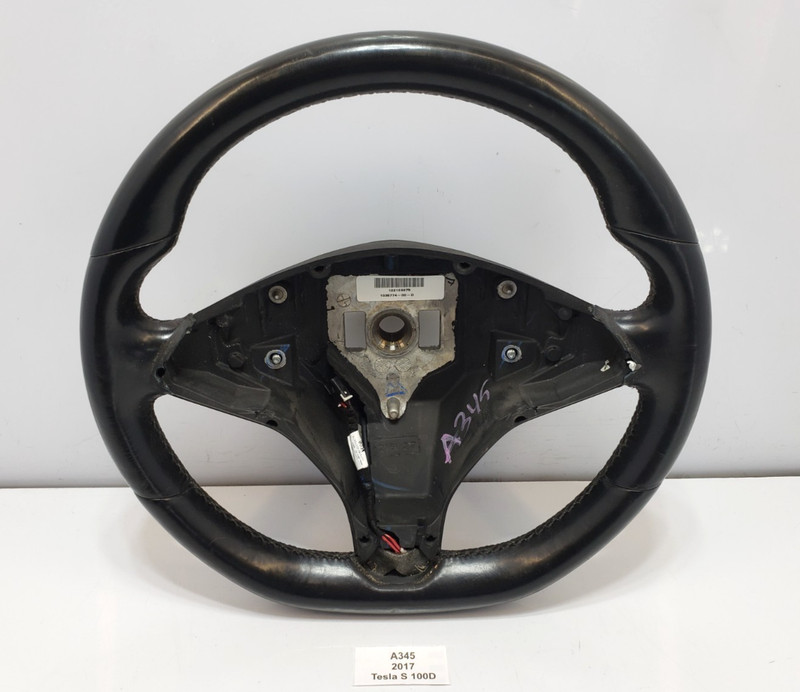 ✅ 2012-2020 OEM Tesla Model S X Driver Steering Wheel Leather Black*