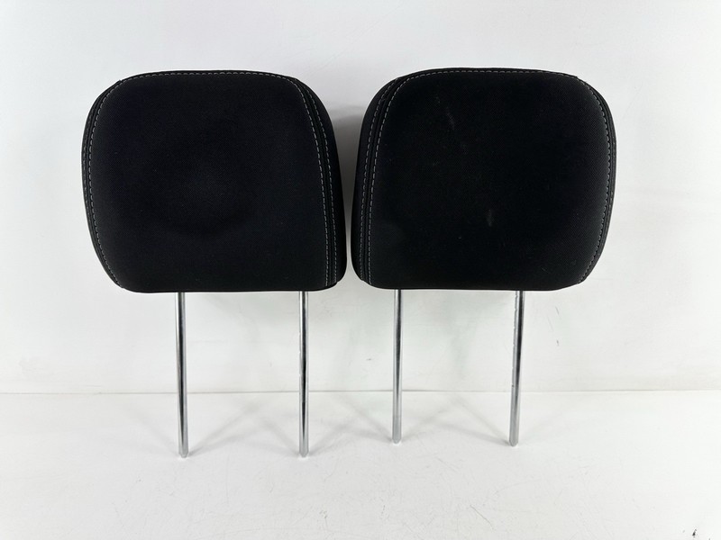 2012-2013 Kia Soul Front Left Right Seat Headrests Black w/ White Stitch OEM