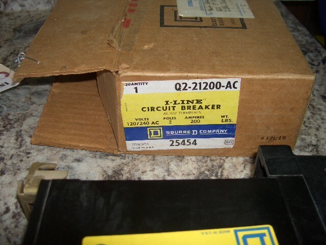 Square D 02-21200-ac circuit breaker 2 pole 200amp 120/240vac used