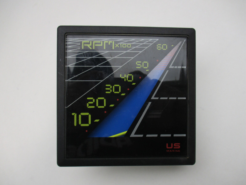 US Marine Square 6k Tach Tachometer 1980s Bayliner Capri OMC 4 Cyl 120 Only