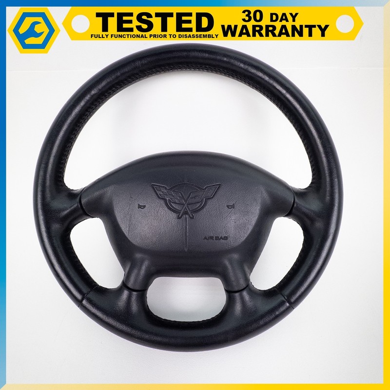 97-04 CHEVROLET CORVETTE C5 FRONT LEFT STEERING WHEEL ASSEMBLY BLACK OEM