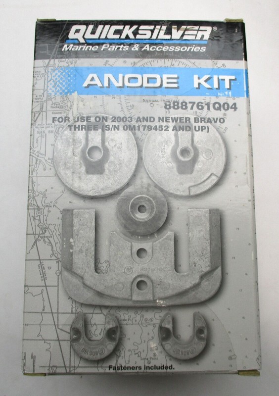 97-888761Q04 Mercruiser Bravo III SN #0M179452 & Up Aluminum Anode Kit