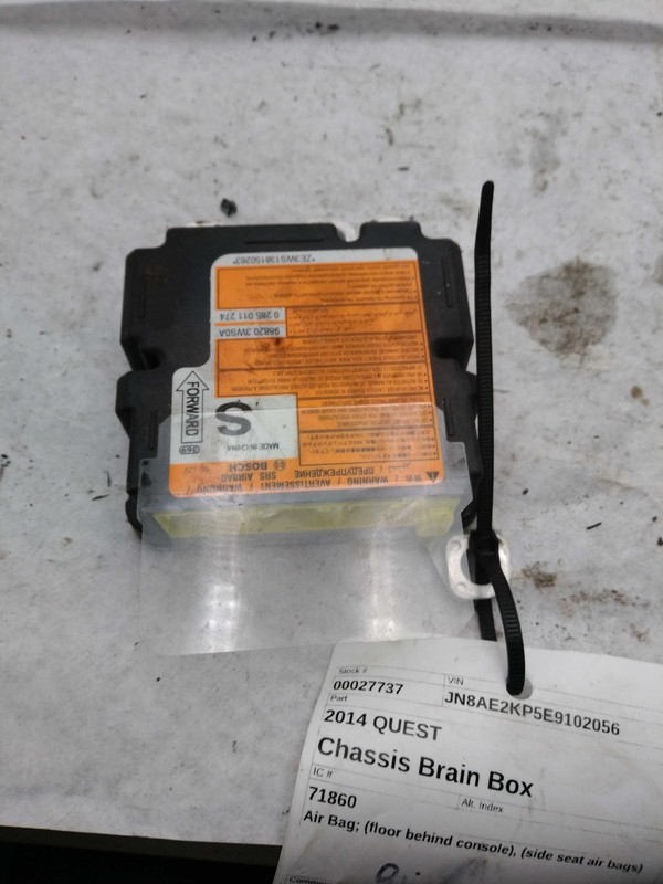 Used Air Bag Module fits: 2014 Nissan Quest Air Bag floor behind console side se