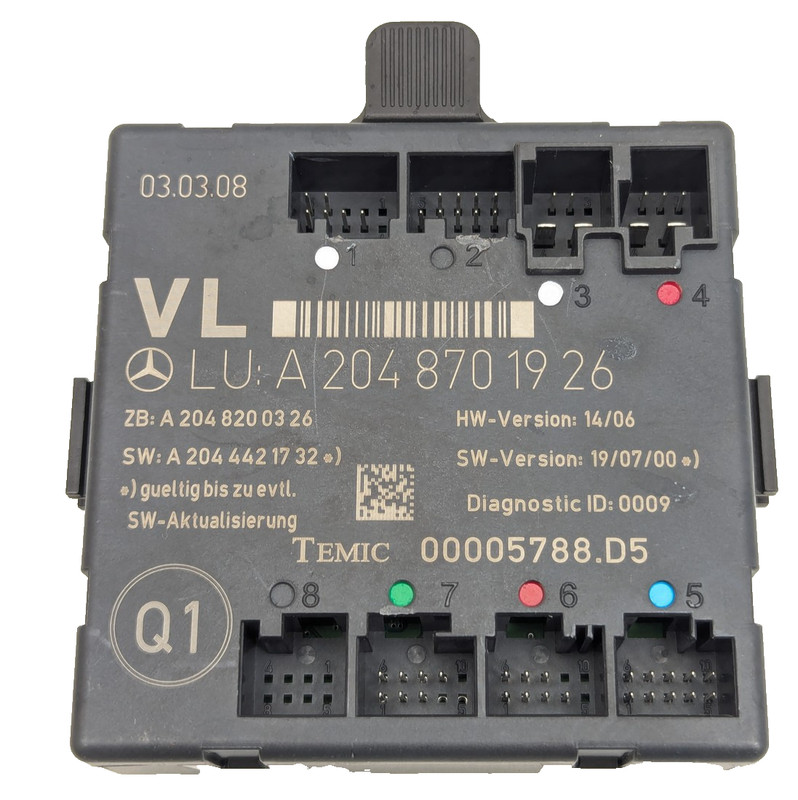 08-18 Mercedes W204 C300 E400 CLS550 Front Left Side Door Control Module OEM