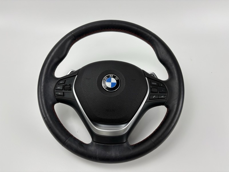 12-18 BMW F30 330e 328i 428i Sport Steering Wheel Black w/ Paddle Shifters OEM