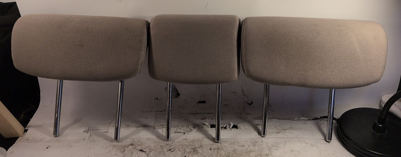Rear Headrest Set 06-12 Toyota RAV4 Tan Left Right Center Cloth 3pcs OEM