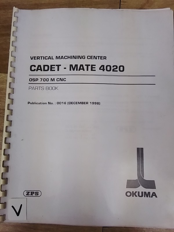 Okuma CADET-MATE 4020 OSP700M CNC Parts Book 0016