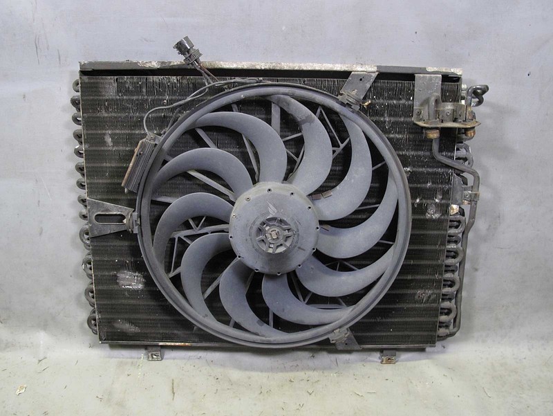 BMW E34 5-Series E32 AC Condenser w Auxiliary Electric Pusher Fan 1988-1995 USED