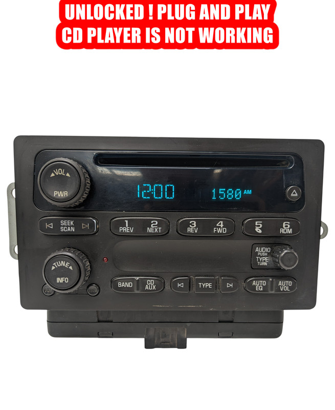 UNLOCKED 05-09 Chevrolet GMC Buick Radio AM FM CD Player Aux MP3 15850275 OEM