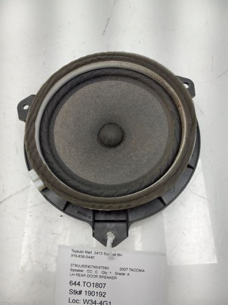 07 TOYOTA TACOMA REAR DRIVER LEFT DOOR SPEAKER
