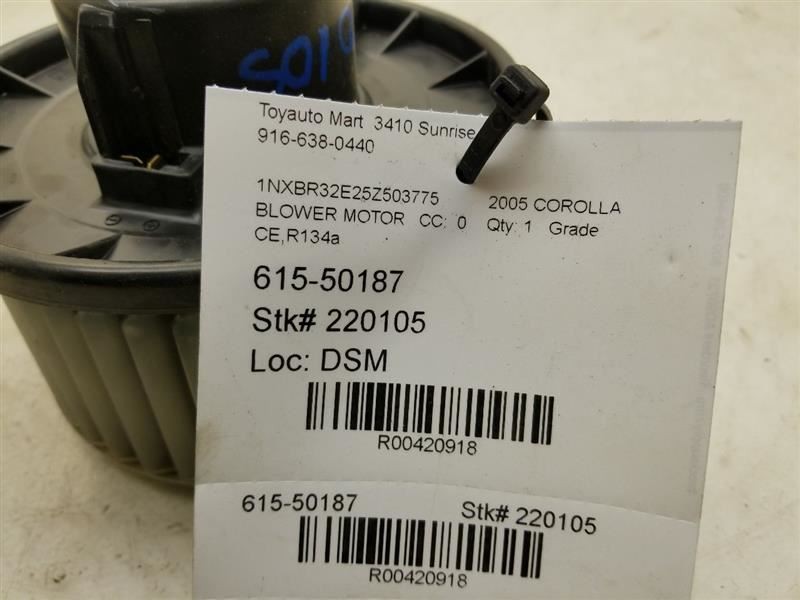 03 04 05 06 07 08 TOYOTA COROLLA CE 1.8L AT AC BLOWER MOTOR 8710302050