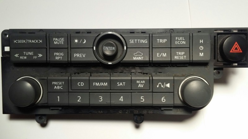 2006 Nissan $199 Quest Radio Audio Control Panel,emergency switch18608 BDPK66