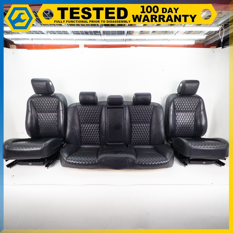 10-19 JAGUAR XJ XJL LWB FRONT & REAR COMPLETE SEAT QUILTED LEATHER BLACK SET OEM
