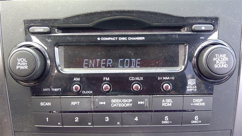 2008-2009 Honda CR-V CRV 6 Disc Satellite XM Radio Stereo 2 DIN Disc CD Player