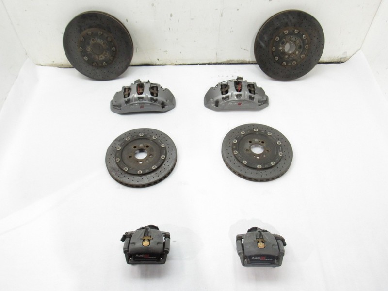 Audi RS7 C7 2017 Front Rear Brake Caliper Rotor Disc Ceramic Set 8 PCS 12-18 ;#2