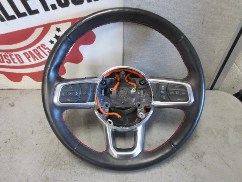 2018-2023 Jeep Wrangler Rubicon OEM Steering Wheel Leather Red Stitch 6KC531R3AC