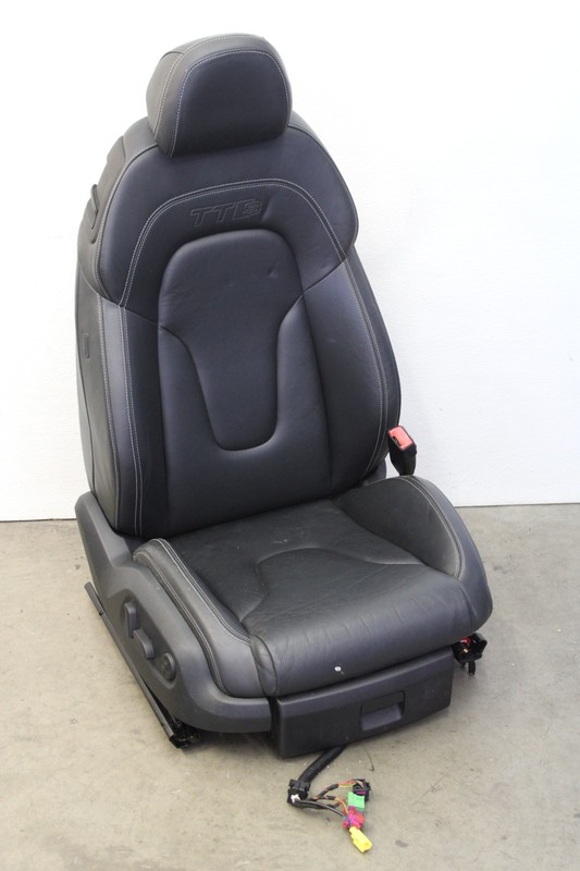 MK2 Audi TTS Right Black Heated Leather Seat Silver Stitch Passenger Oem 09-15