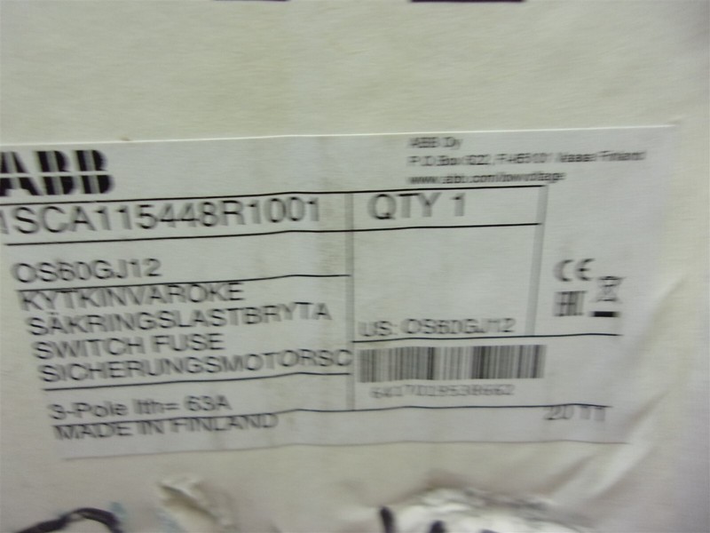 ABB 1SCA115448R1001 Fusible Disconnect Switch 60A 600V "A" *FREE SHIPPING*