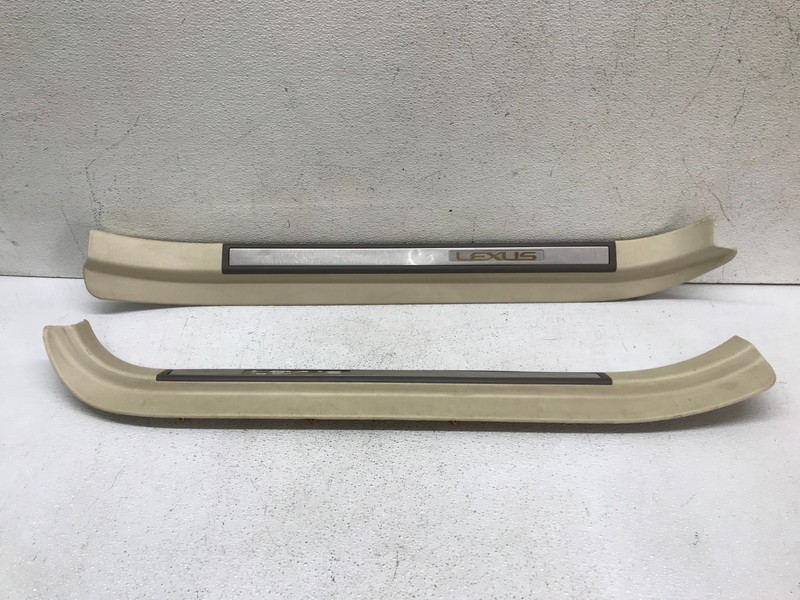 2002 - 2005 Lexus SC430 Front Left Right Pair Door Scuff Sill Plate Trim OEM TAN