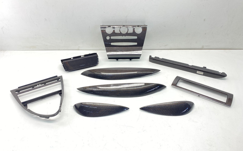 04-10 BMW E63 E64 M6 Carbon Fiber Center Dashboard Door Interior Trim Set OEM✅