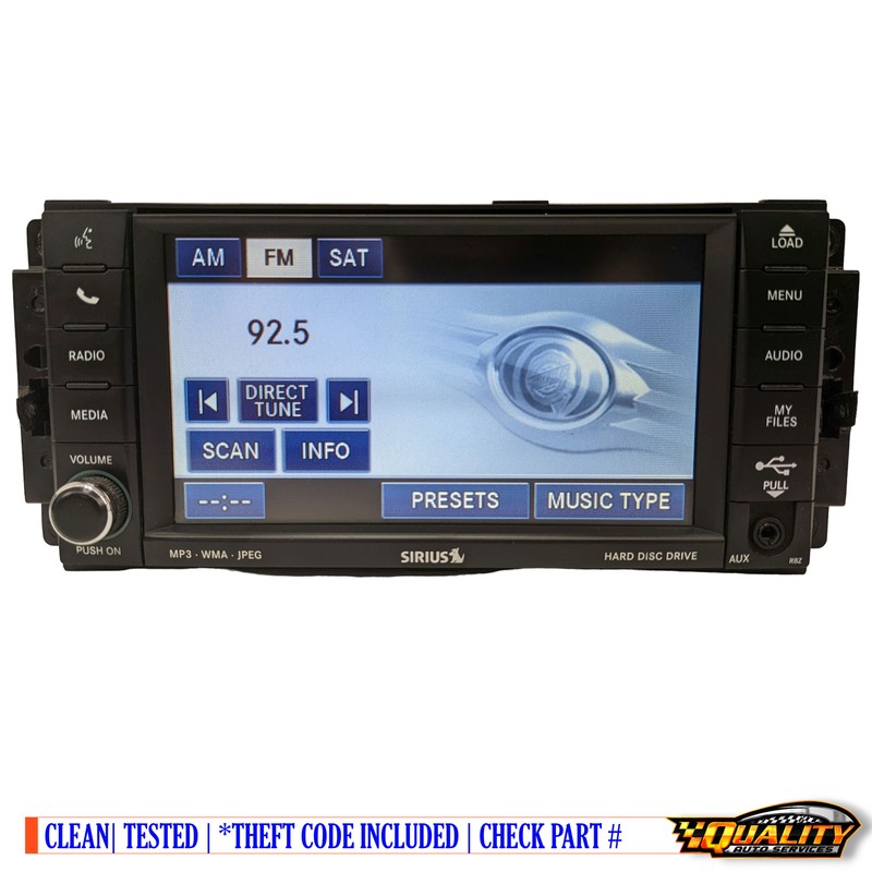 JEEP Chrysler Dodge Carvan RBZ SIRIUS DVD MYGIG RADIO CD RB2 Highspeed Aux USB