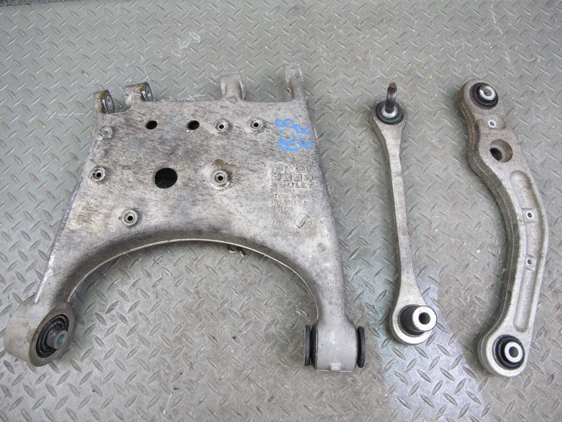 03-10 BENTLEY CONTINENTAL GT GTC REAR RIGHT LOWER CONTROL ARM SET 37K