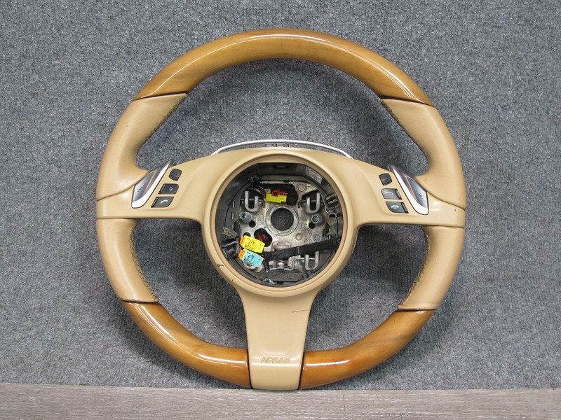 2010-2016 PORSCHE PANAMERA 970 LEATHER WOOD HEATED STEERING W CONTROLS
