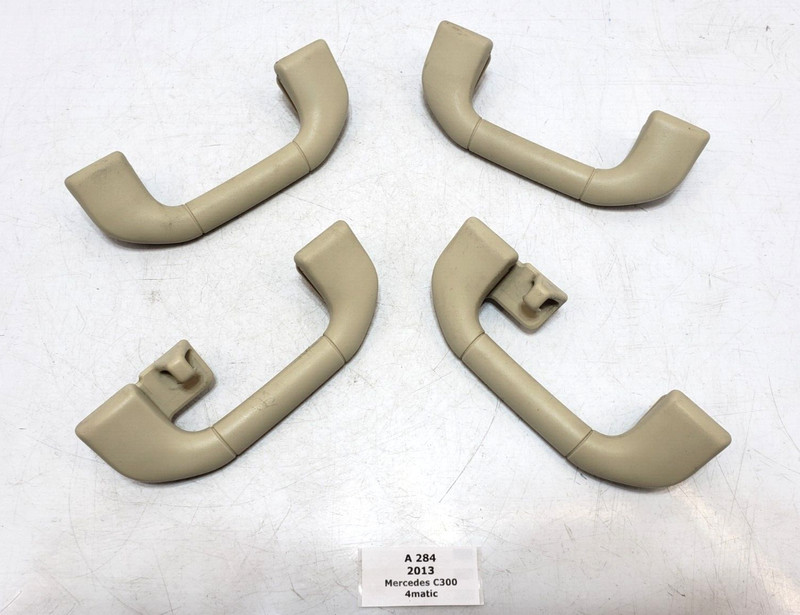 ✅ 08-14 OEM Mercedes W204 C300 Front Rear Roof Overhead Grab Handle Beige SET