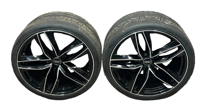 Audi Wheel Set Pair 1196 22x9.5 5x112 Black Fit A6 S6 A7 A8 Q3 Q5 SQ5 Q7 Q8