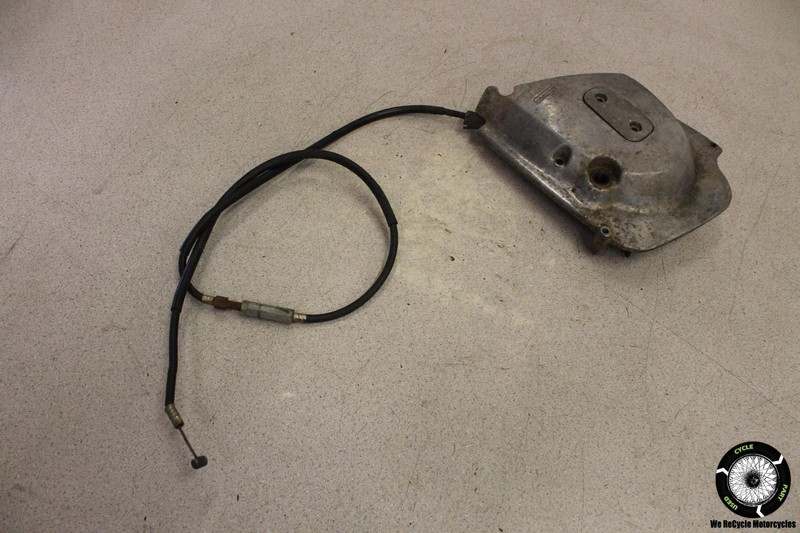 1976 Kawasaki KZ400 ENGINE SPROCKET COVER GUARD W CABLE KZ 400 76