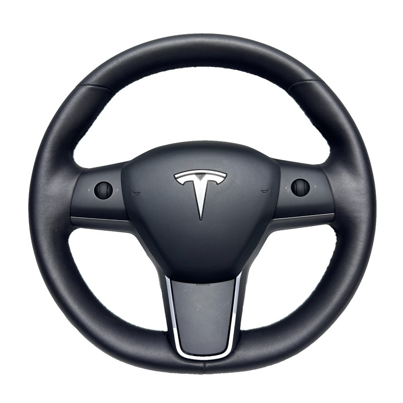 📌 17-23 TESLA MODEL 3 PERFORMANCE STEERING WHEEL BLACK LEATHER 1095222-99-L OEM