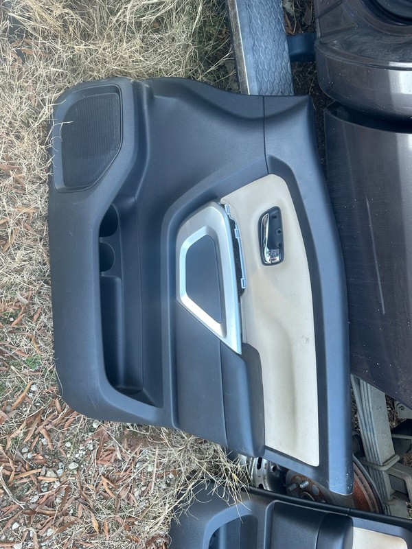 16-18 TITAN & XD OEM RH Passenger Front Door Interior Trim Panel Beige/Black-C