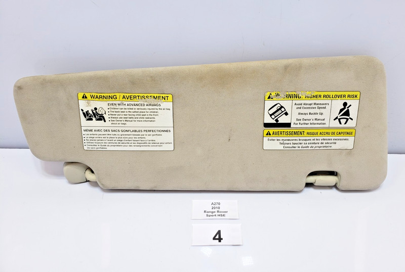 ✅ 10-13 OEM Range Rover Sport L320 Front Right Passenger Sun Visor Beige NOTE*