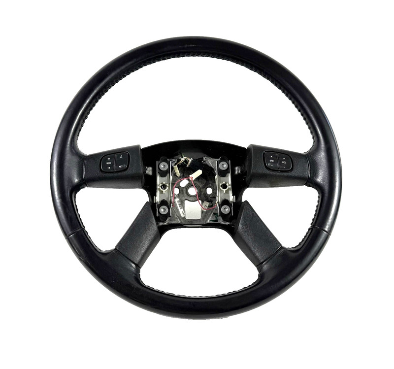 2005-2009 Saab 9-7X 97X Black Leather Steering Wheel w/ Audio Switch OEM
