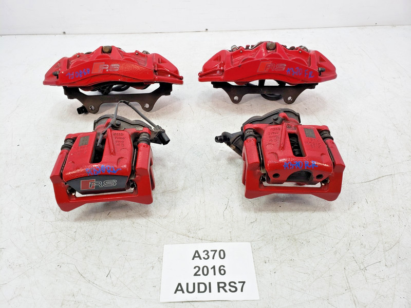 ✅ 2014-2018 Audi RS7 Front Rear Right Left Brake Caliper Red SET Of 4