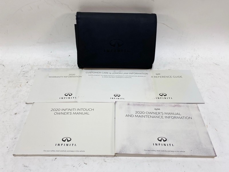 2020 20 INFINITI Q50 OWNER MANUAL BOOK BOOKS W/ FAUX LEATHER CASE POUCH OEM