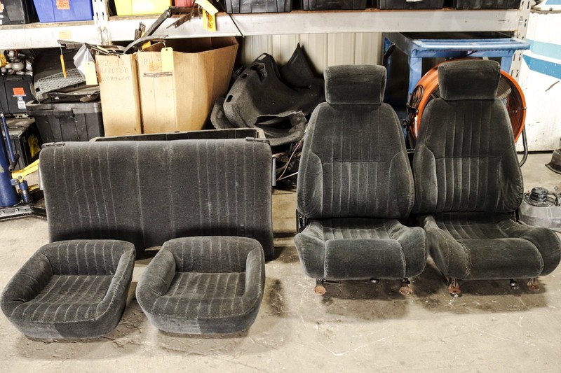 1993-2002 Pontiac Firebird Trans Am Front & Rear Graphite Cloth Seats OEM *USED*