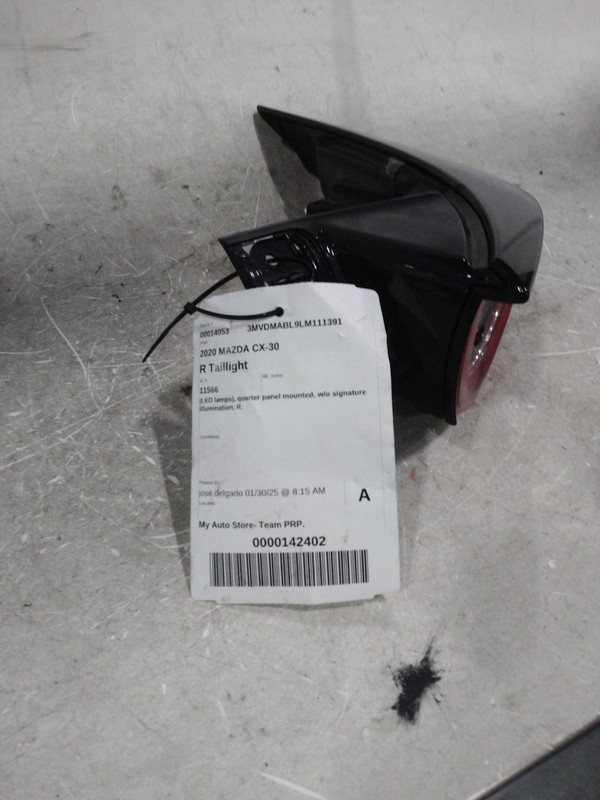 2020 MAZDA CX-30 Right Tail Light Assembly Blue OEM 720379, 35K Miles
