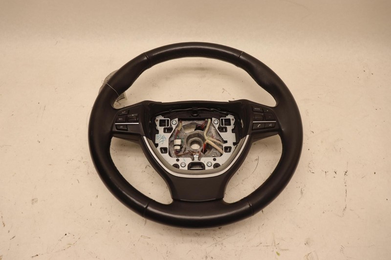 2011-2016 BMW 550I F10 DRIVER STEERING WHEEL LEATHER BLACK MULTIFUNCTION OEM