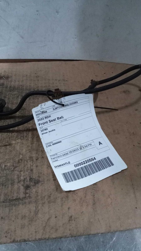 2022 Acura RDX Used Grey Seat Belt OEM 04816TJBA00ZA 66K Miles