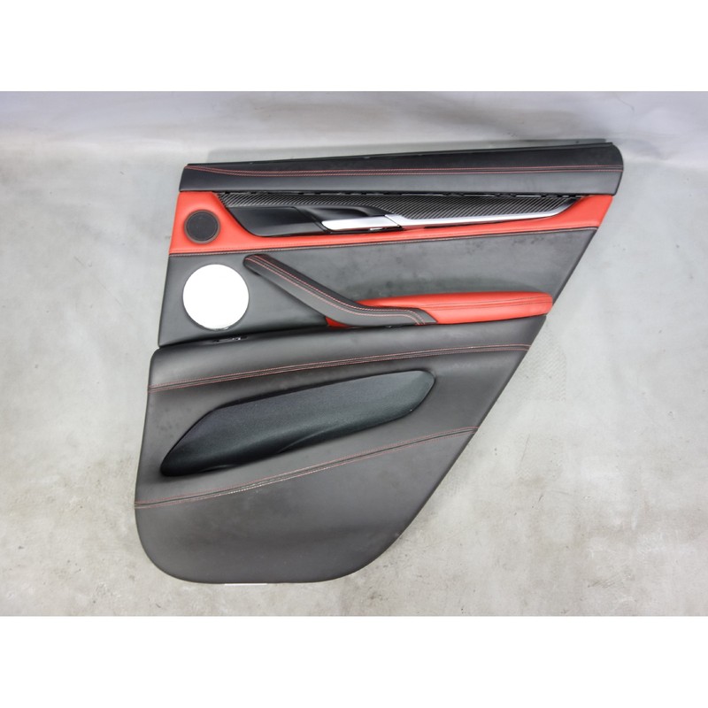 2014-2017 BMW F86 X6M //M Right Rear Interior Door Panel Mugello Red Leather B&O